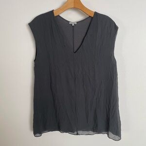 Jigsaw silk tank top blouse in slate grey